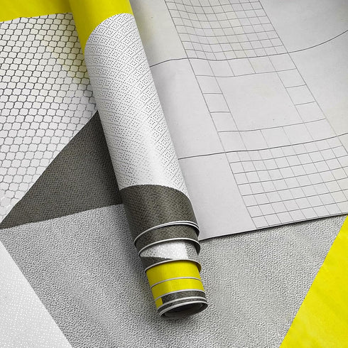 8630 Geometric Triangle Peel and Stick Wallpaper Yellow/Gray, Removable Self-Adhesive Contact Paper for Home Decor
