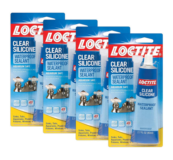 Loctite 908570 4 Pack Clear Silicone Waterproof Sealant, 2.7-Ounce Tube