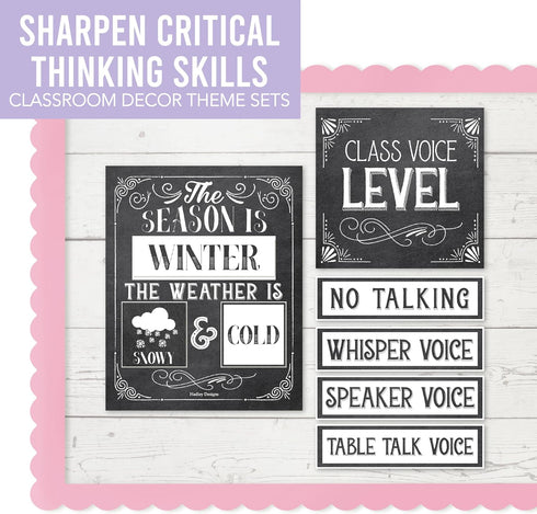 Hadley Designs Black and White Classroom Calendar Set, Bulletin Board Sets for Teachers, School Calendar for Classroom
