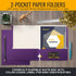 Better Office Products Two Pocket Portfolio Folders, 50-Pack, Purple, Letter Size Paper Folders