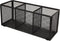 Black Mesh Pencil Holder, 3 Compartments Metal Desk Organizer for Pens, Kitchen Utensils, Small Office Supplies