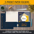 Better Office Products 50-Pack Two Pocket Portfolio Folders, Navy Blue, Letter Size Paper Folders, 50 Pieces, Dark Blue