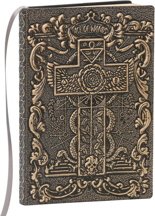 Unlined Journal - A5 Blank Sketchbook with Crosses 3D-Embossed Art Pattern, 8.4" x 5.7", 100 Sheets, 200 Pages, Gift