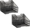 Mind Reader File Organizer, Set of 2, Metal Mesh Desk Organizer, Storage Paper Tray, 12.5"L x 11.5"W x 9.5"H, Black