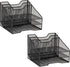 Mind Reader File Organizer, Set of 2, Metal Mesh Desk Organizer, Storage Paper Tray, 12.5"L x 11.5"W x 9.5"H, Black