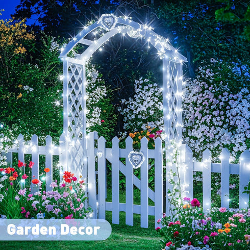 2 Pack 33FT 100 8 JMEXSUSS Solar String Lights Outdoor Waterproof, Each LED Solar Fairy Lights Outdoor, Modes White