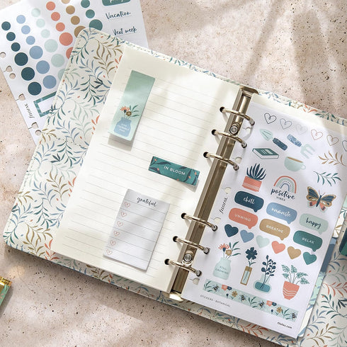 Filofax Botanical Collection Accessory, Repositionable Sticky Notes, Set of 8 Note Pads, 25 Sheets Each