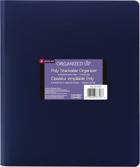Smead Organized Up Multi Pocket Organizer, Dark Blue, Eight Pockets, Letter Size