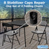 8 7/8 Inch Black Folding Chair V-Tip Stabilizer Caps, ID - Heavy Duty Nylon End Caps, Non-Marring Round Top of Leg