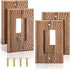 DoubleFill 4 Pcs Walnut Wood Light Switch Cover Brown Outlet Covers Wall