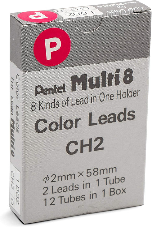 Pentel Arts 8 Colour Pencil Lead Refill, Pink, 24 Pieces of Lead
