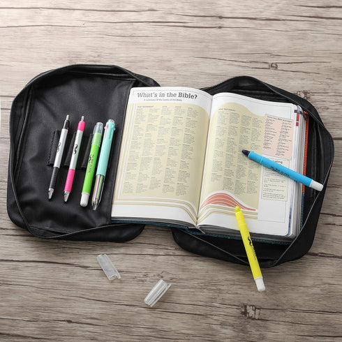 Mr. Pen Bible Case, Black Bible Bag, Covers for Bible Study, Bible Holder