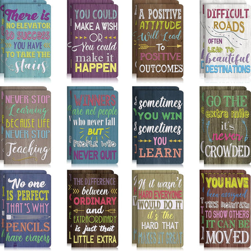 Inspirational Mini Notepads, Motivational Notebook for School, Office, Travel, 12 Styles (Cute Style, 96 Pieces)