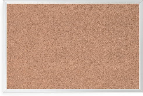 U Brands Cork Bulletin Board, 35"x23", Silver Aluminum Frame, Industrial Grade Surface