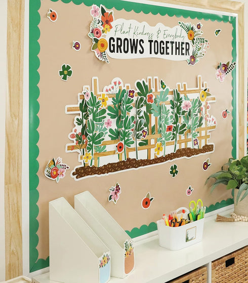 Carson Dellosa Grow Together 65ft Light Wood Trim Bulletin Board Borders, Brown Straight Border Trim for Classroom and