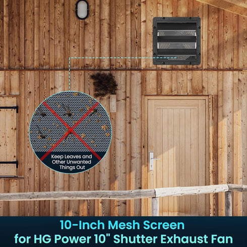 HG Power 2-Pack Mesh Screen for 10 Inch Shutter Exhaust Fan, Fine Metal Filter, Silver