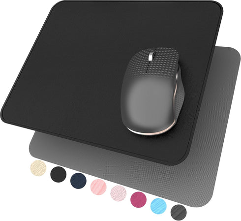 Hard Mouse Pad, Ultra Thin Wood-Textured PU Leather Mouse Mat, Waterproof Non-Slip Rubber Base for Office/Home/Gaming