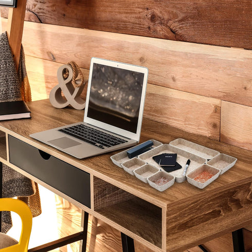 Welaxy Drawer Organizer Trays, Felt Storage Bins for Office Desk with Nordic Minimalism Design - 8-Piece Set