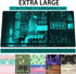 Extended Neon Tokyo Anime Cat Desk Mat, 31.5" x 15.7" Large Mouse Pad, Cool Stitched Edges for Gamers