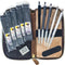 Premium Metal Drawing Mechanical Pencils - Sketching in Leather Pencil Case, 2mm Lead Refills, Kneaded Eraser