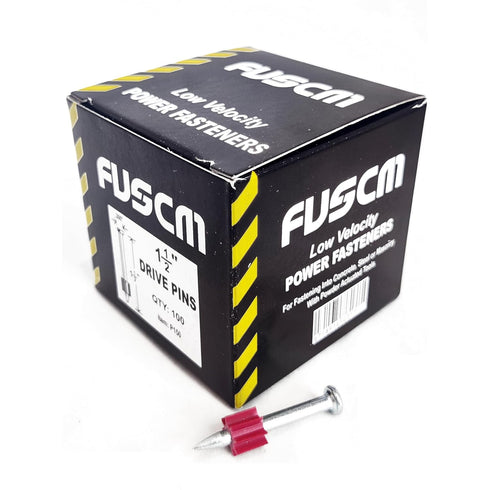 1-1/2" Powder Actuated Fasteners, .300 Head Diameter Drive Pin with Red Flute, 100pcs/pack