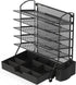 Simple Houseware 6 Tier Desk Document File Tray Organizer with Supplies Sliding Drawer, Black
