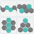 Navaris Hexagon Felt Board Tiles, Set of 12 Memo Bulletin Boards with Push Pins and Double-Sided Tape 5.9" x 6.7" -