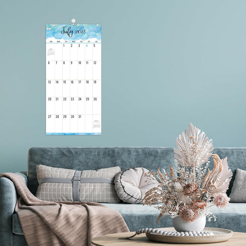 Wall Calendar 2025-2026, 18-Month Monthly Calendar, Jul. 2025 - Dec. 2026, Large Print, 12" x 24"