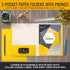 Better Office Products Yellow Paper 2 Pocket Folders with Prongs, 50 Pack, Letter Size, Matte Texture