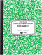 EPI Wide Ruled Marble Composition Notebook, Green, 100 Sheets, 4-Pack