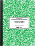 EPI Wide Ruled Marble Composition Notebook, Green, 100 Sheets, 4-Pack