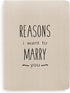 Reasons I Want to Marry You Journal Notebook - Love Letter Wedding Gift for Husband or Groom