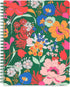 ban.do Green Floral Rough Draft Mini Spiral Notebook, 9" x 7", 160 Lined Pages, with Pockets, Superbloom