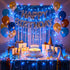 300 12 Dimmable, 75FT LED Blue Birthday Party Decorations String Lights with Modes Timer Waterproof Green Wire