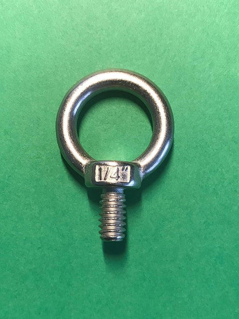US Stainless 4 Pieces Stainless Steel 316 1/4" Lifting Eye Bolt 1/4" UNC Marine Grade Pitch