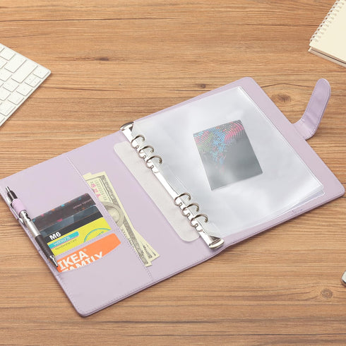 Mr. Pen Leather Planner Binders, Composition Notebook Cover, Refillable, 6 Ring (A5, Purple)