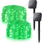 2 Pack 100 LED Solar Green String Lights, 33ft Solar Halloween Lights, 8 Modes Waterproof for Party Decor