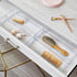 Set 6 iDesign Plastic Makeup Drawer Organizer Tray - Vanity Organizer or Desk Drawer Organizer - of - Clear