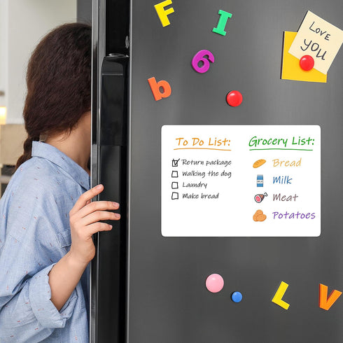 Magnetic Whiteboard for Fridge, 8.5x12 A4 Dry Erase Board for Refrigerator, White Board Magnet for Fridge