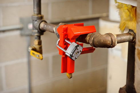 BS08A-RD 2"-8" Brady - Prinzing Ball Valve Lockout, Large, for Outside Pipe Diameter, Red