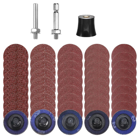 HARFINGTON 53pcs Quick Change Discs Set 1" Roll Lock Sanding Discs with