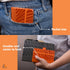 HUSAN Journal Notebook, Pocket Size for Women and Men, Leather Hardcover, Lined Grid, 128 Pages, 3.5" x 5.5", Burnt