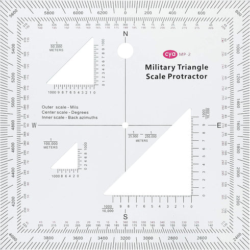 Counter Gotical Military UTM/MGRS Coordinate Scale Map Reading and Land Navigation Topographical Map Scale, Protractor