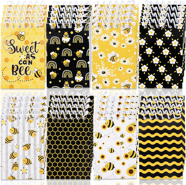 Whaline 48 Pack Bee Spiral Mini Notebook - Cute Honey Bee Themed Memo Pads for Office School Home Note Taking