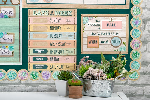 Teacher Created Resources Rustic Bloom Calendar Bulletin Board Set