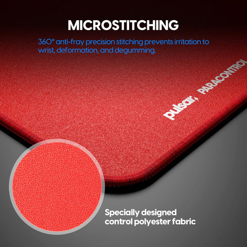 Pulsar - Paracontrol L Esports Level Premium Gaming Mouse Pad V2, Medium to High Speed Pad, Stitched Edge Durable