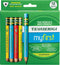 Ticonderoga My First Short Triangular Wood-Cased Pencils, 2 HB Soft with Erasers, Primary Colors, 12 Count