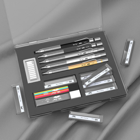 Mr. Pen Metal Mechanical Pencil Set with Leads and Eraser Refills, 5 Sizes - 0.3, 0.5, 0.7, 0.9, 2 Millimeters for