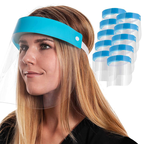 TCP Global Salon World Ultra Clear Safety Face Shields - Protective Full Face Shields
