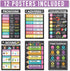 Hadley Designs 12 Chalkboard Parts of Speech Posters for Elementary Language Arts Classroom Decor